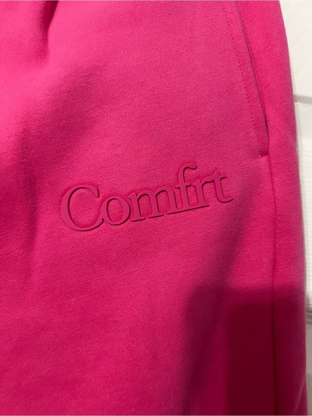 Comfort Embroidered Fleece Joggers - Bright Pink - Picture 2 of 4